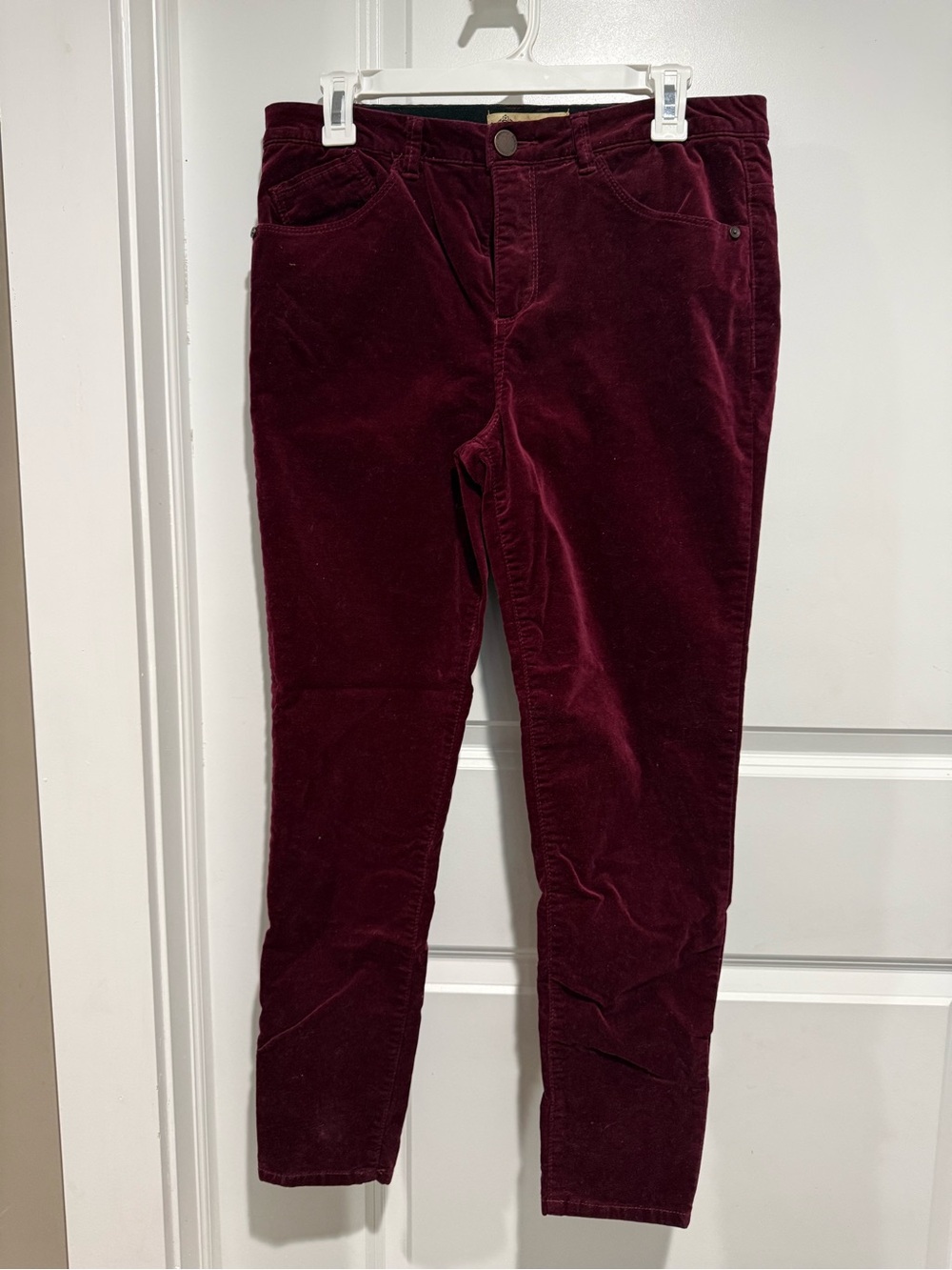 Democracy Burgundy Corduroy Cropped Jeans
